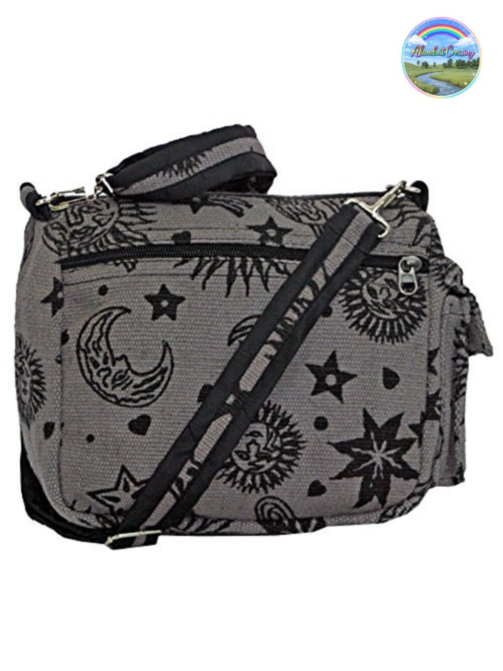 Celestial Crossbody Bag Boho Hippie Adjustable Strap Sun Moon Stars